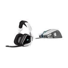 커세어 게이밍 Void RGB Elite 무선 Premium 헤드셋 with 7.1 서라운드 사운드 White & M65 - FPS 마우스 18 000 DPI 광학 센서 다용도, Headset + Mouse/ White_White