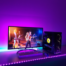 디파워샵 오드 LED 스트립 15색 인테리어 무드등 붙이는 간접 조명 RGB LED바 (사이즈 0.5m 1.5m 2.0m) 컴퓨터 PC방 백 라이트 리모컨 줄조명 틱톡 유튜브, LED 1.5m