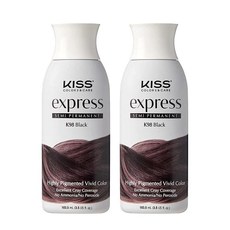 Kiss 익스프레스 반영구 헤어 컬러 100ml (US 3.5액량 온스) 2개입 블랙 126049