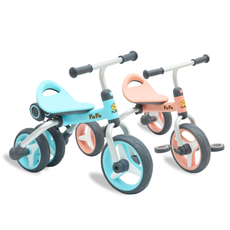 피오피오 유아용 자전거 밸런스바이크+세발자전거 2in1 어린이 자전거, 코랄핑크